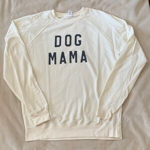 Dog Mama Size L Cream Sweatshirt